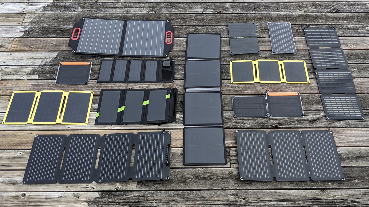 Solar chargers and power banks for camping in outdoor setting