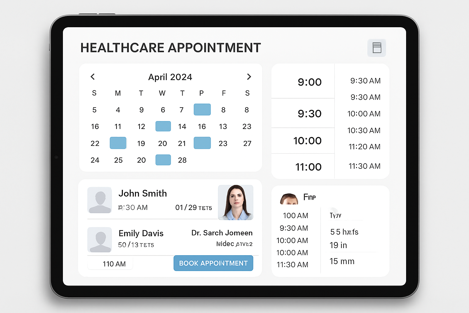 Healthcare System - Healthcare app interface