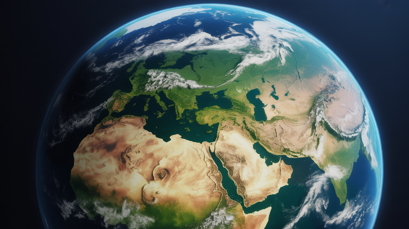 Earth showing healthy green areas