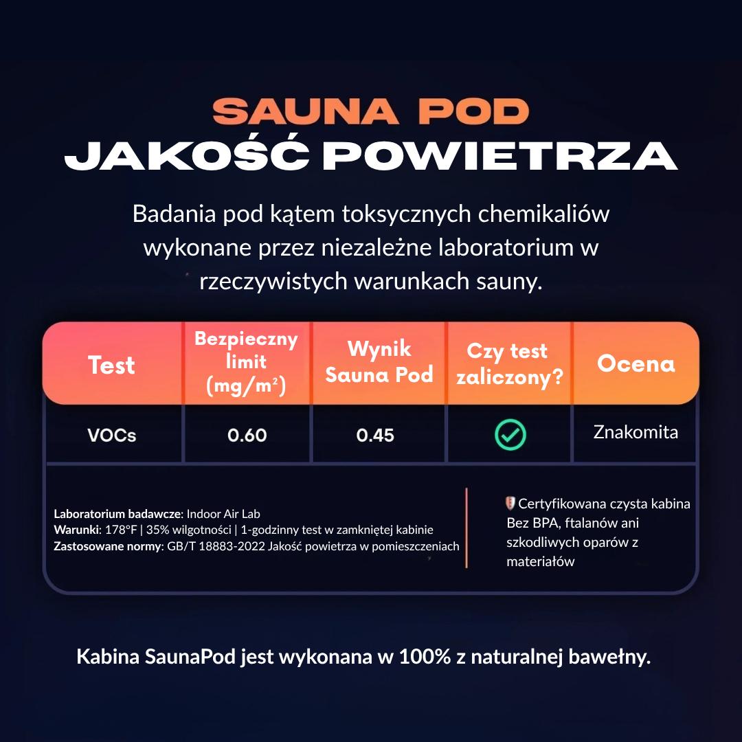 Jakość powietrza sauny kapsułowej