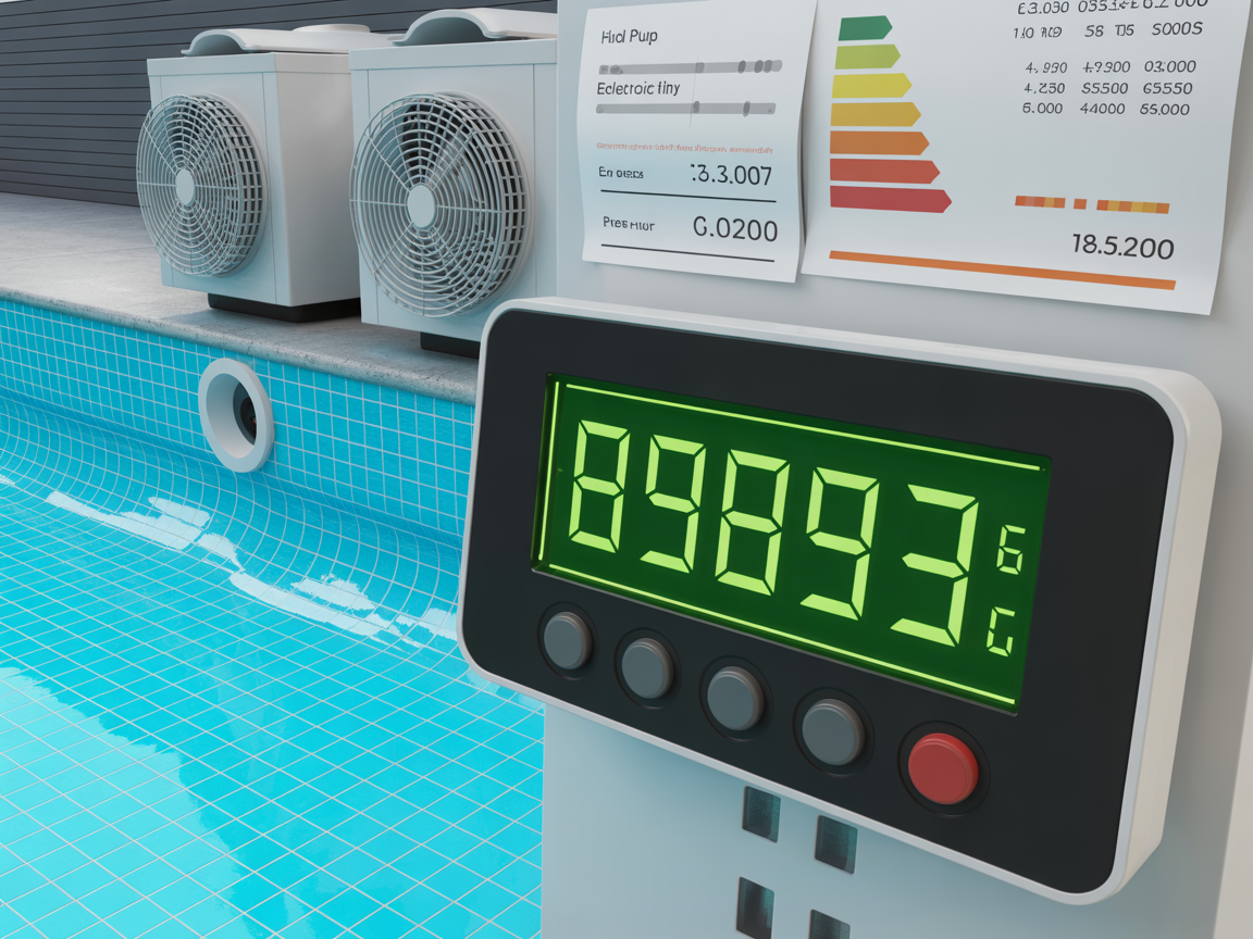 Pool heating system with high electricity costs
