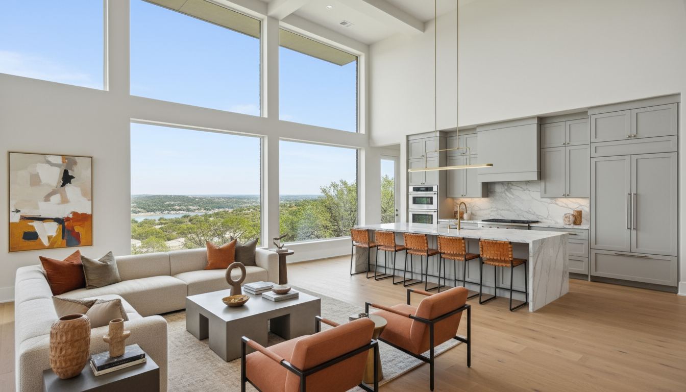 Modern luxury home interior in Leander Texas