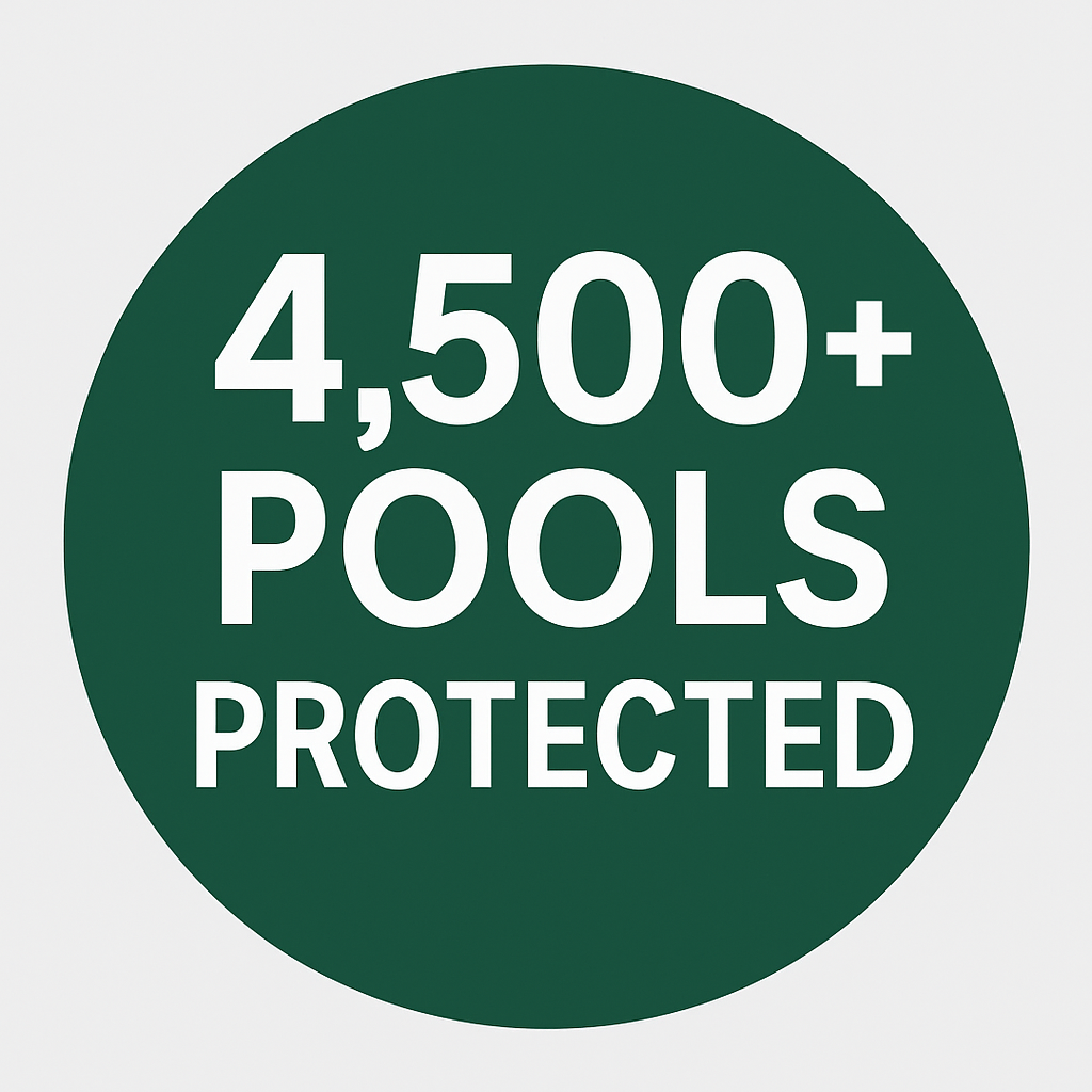 4,500+ Pools Protected - Installation Track Record Trust Badge