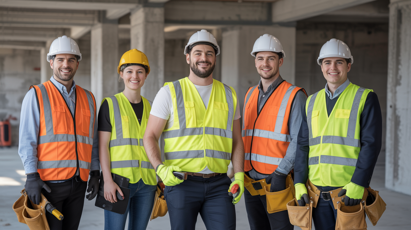 Professional construction team
