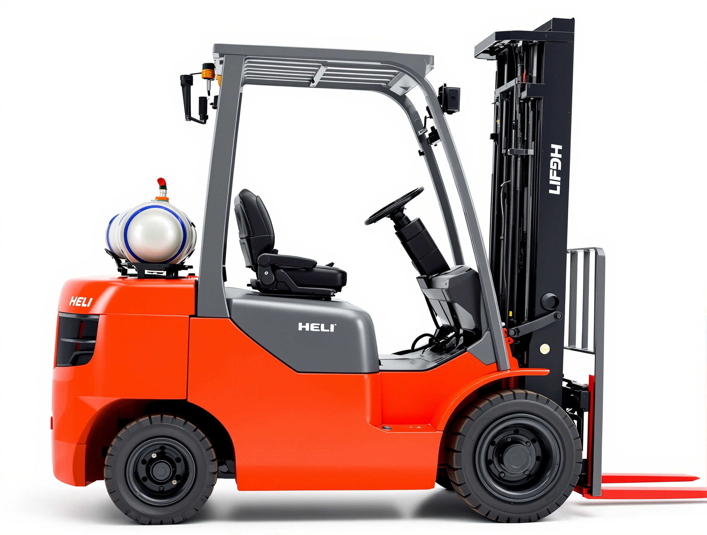 HELI CPYD LPG forklift with gas cylinder