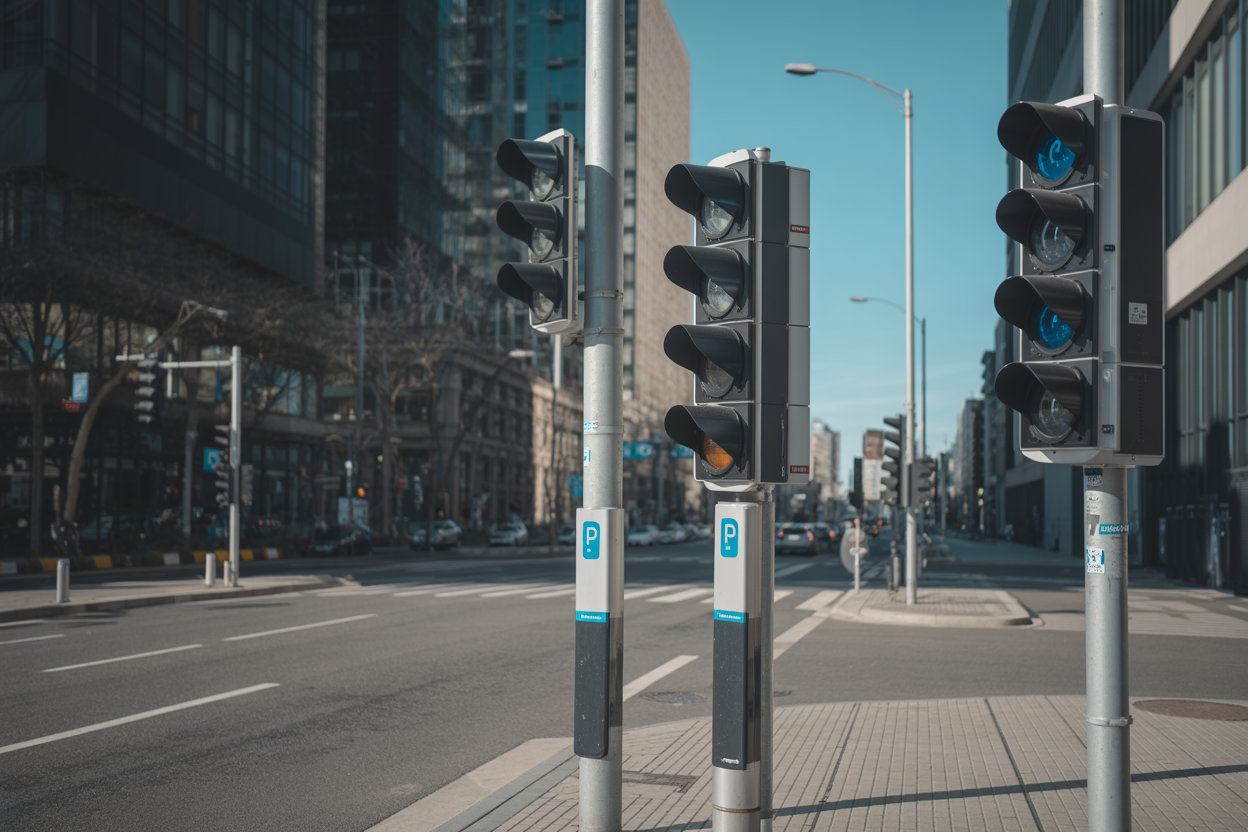 Smart city infrastructure showing IoT sensors and connected smart city technology systems
