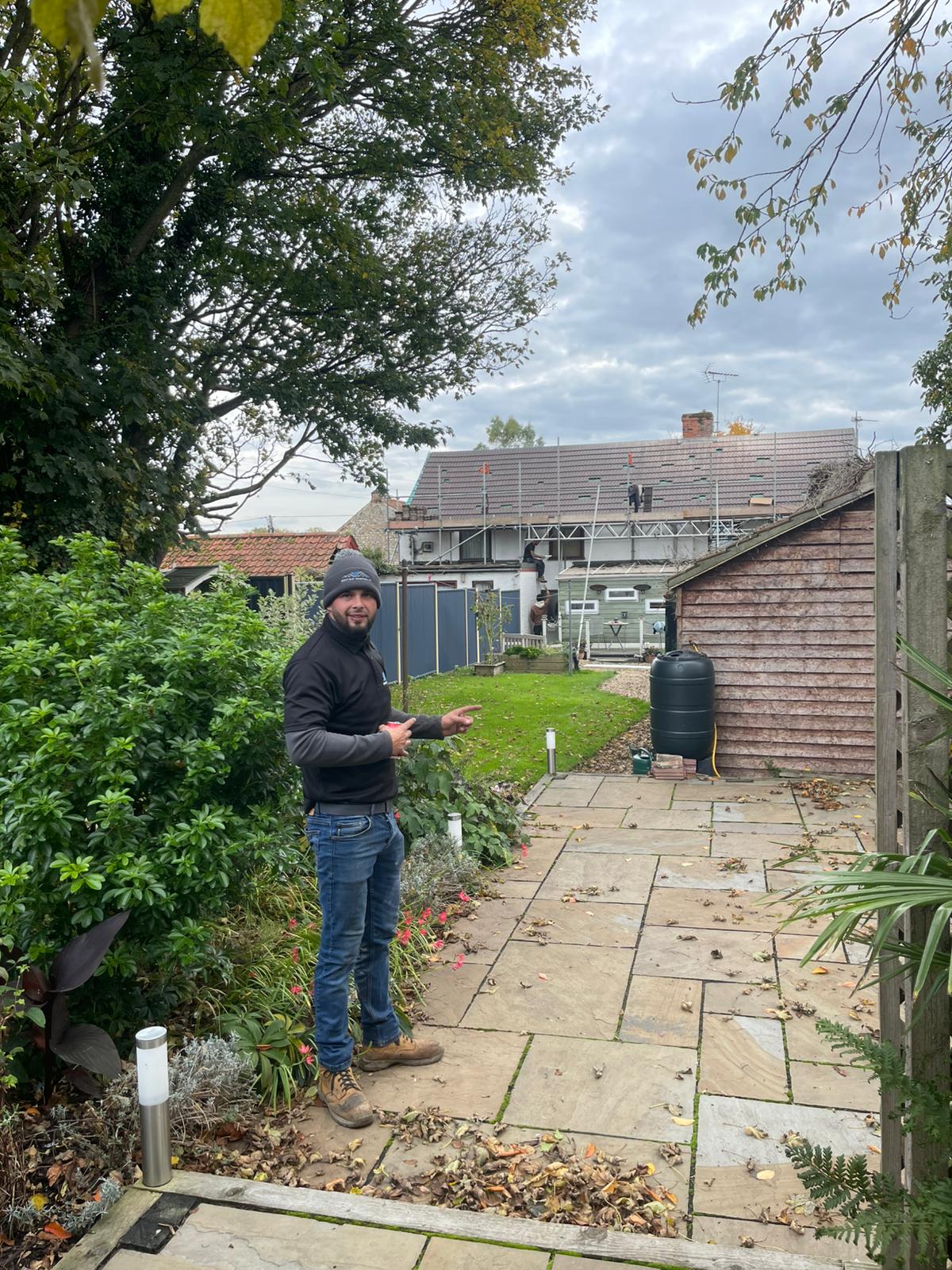 Residential roofing work in progress on UK property
