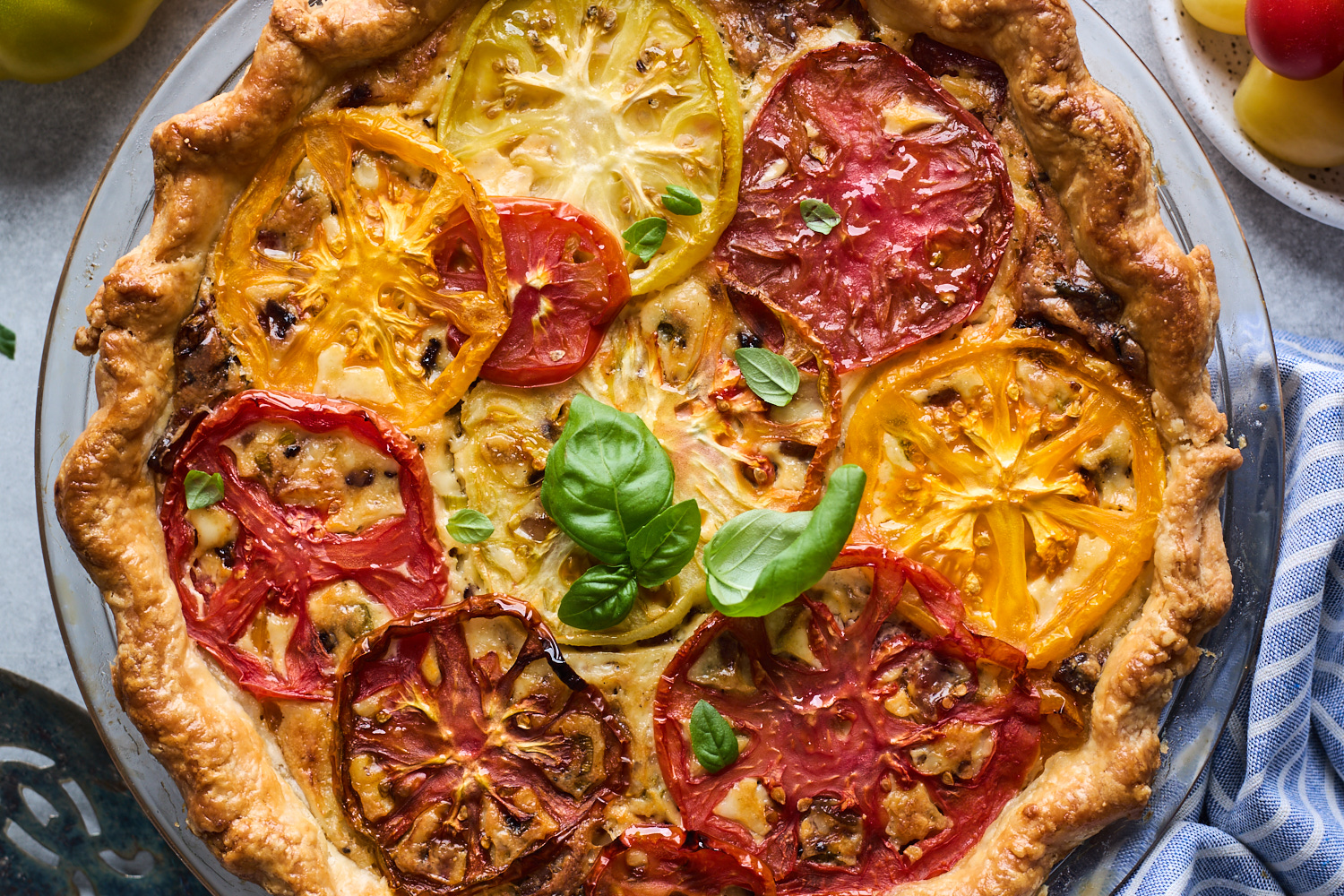 Tomato Pie with Bacon and Basil