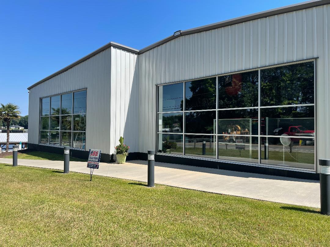 Commercial building with professional window tinting