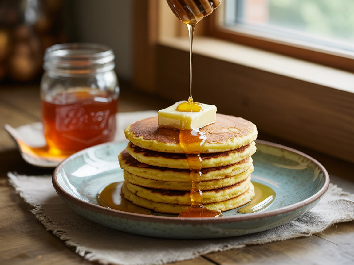 Cornmeal Hoecakes with Honey Butter