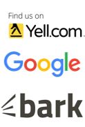 Trust badges - Yell.com, Google, Bark