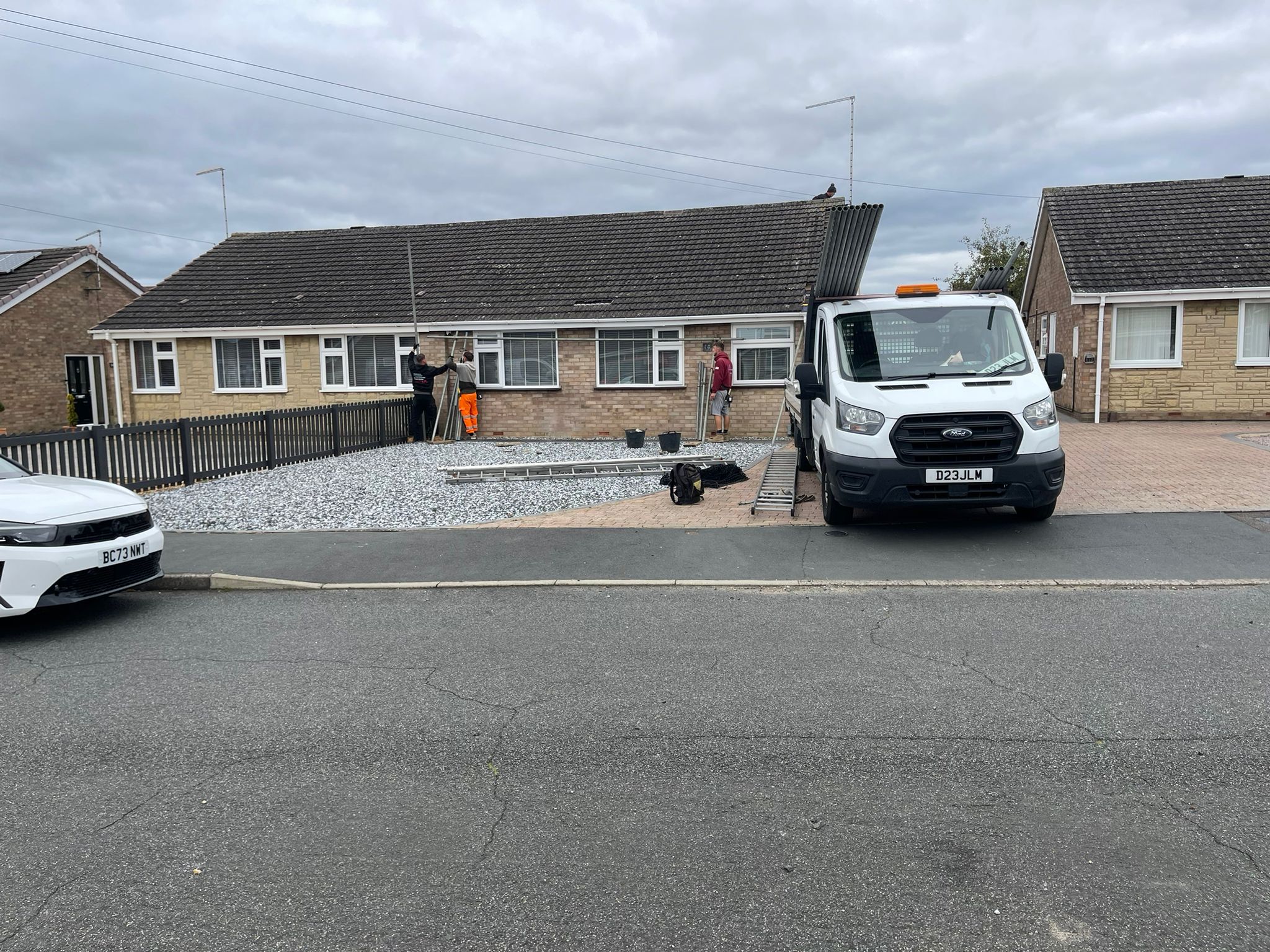 Ridge repair detail work on residential roof project