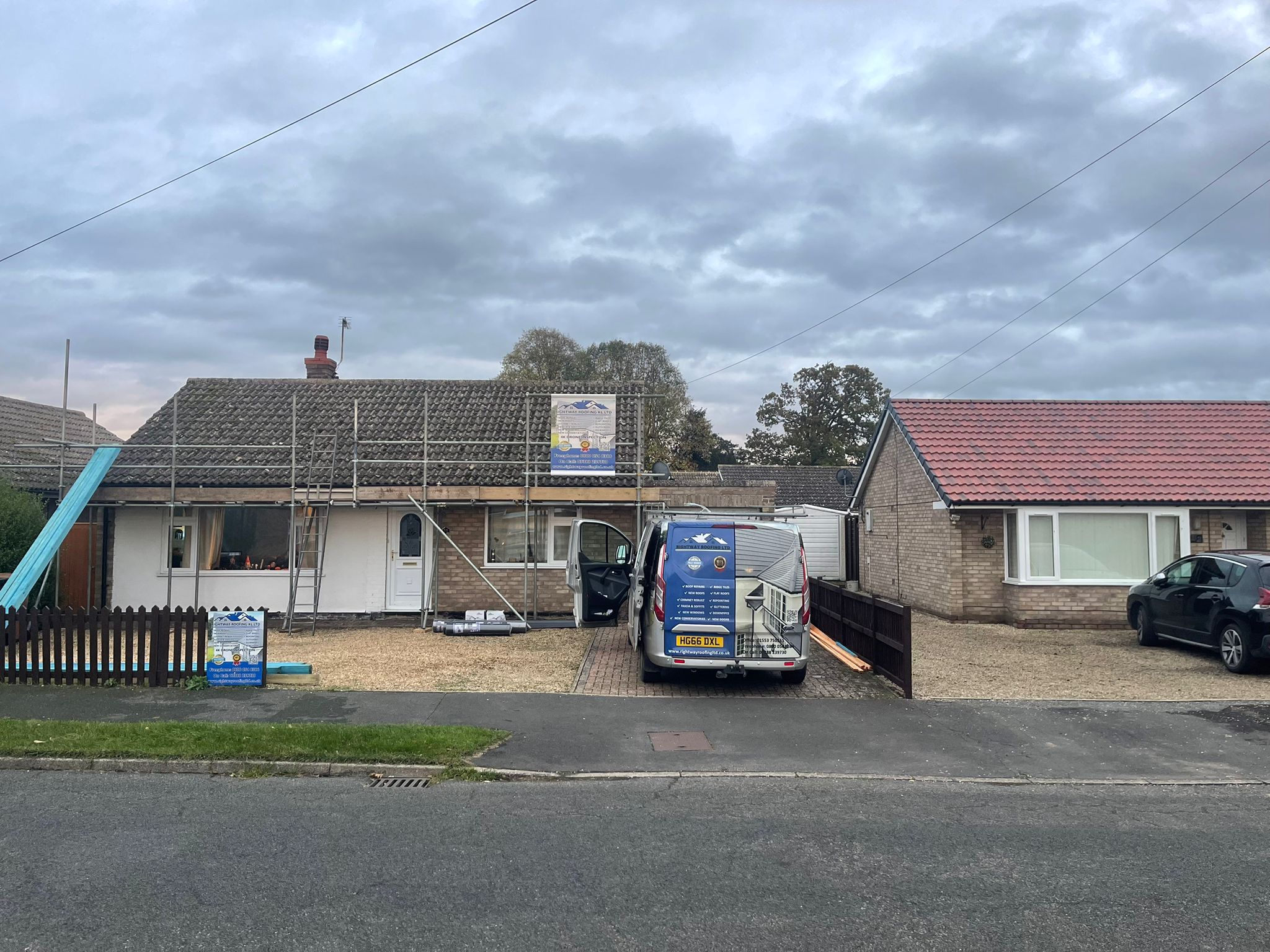 Roofing materials delivery to residential job site